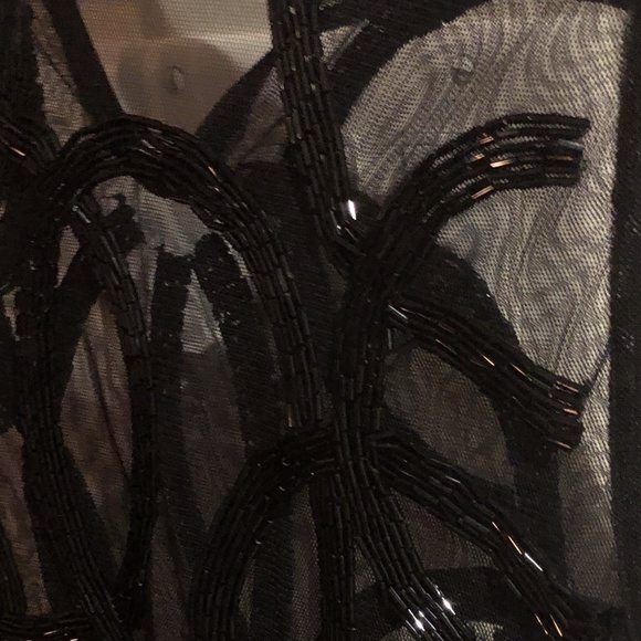 NWOT  Black Sequence Top Small - Picture 5 of 6